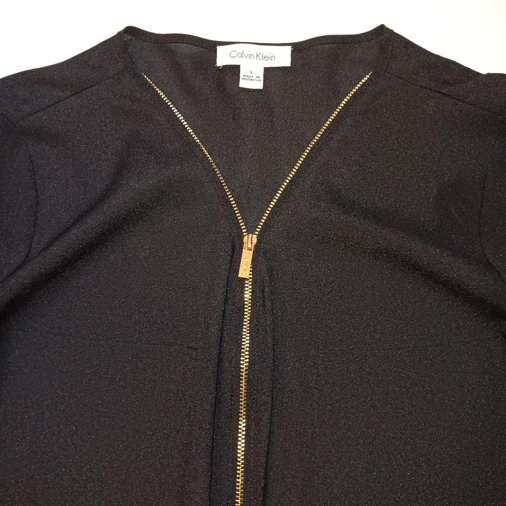 CALVIN KLEIN SHEER ZIP UP WOMEN'S TOP